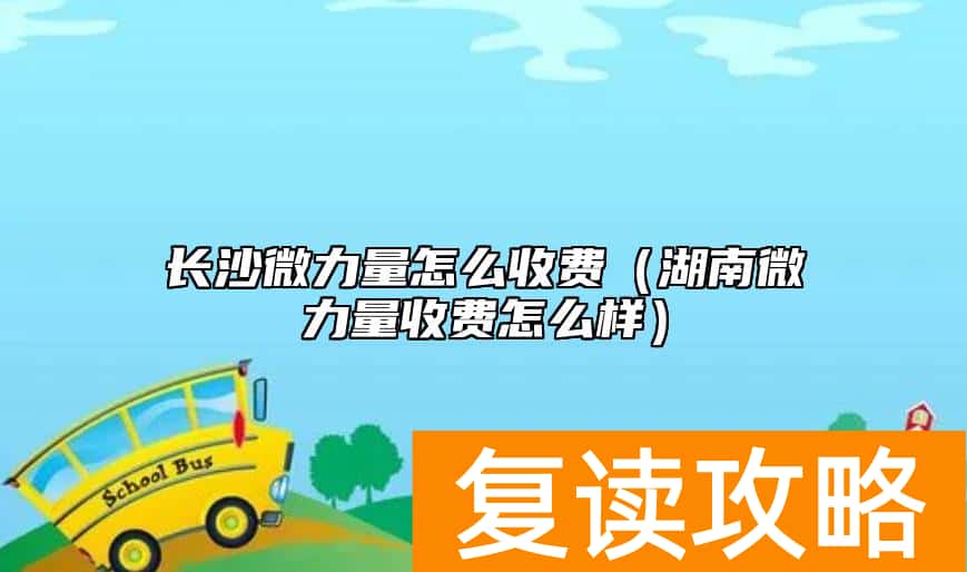 长沙微力量怎么收费（湖南微力量收费怎么样）